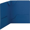 Lockit Two-Pocket Folder, Textured Heavyweight Paper, 11 x 8 1/2, DK Blue, 25/BX