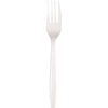 Forks, Medium Weight, Plastic, White, 100 Forks/Pack, 10 Packs/Carton