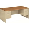 38000 Series Double Pedestal Desk, 72w x 36d x 29-1/2h, Harvest/Putty