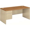 38000 Series Left Pedestal Desk, 66w x 30d x 29-1/2h, Harvest/Putty