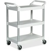 Service Cart, 200-lb Cap, Three-Shelf, 18-5/8w x 33-5/8d x 37-3/4h, Off-White
