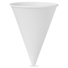 Rolled Rim Cone Water Cups, 4.25 oz, Paper, White, 5000/Carton