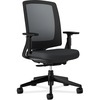 Lota Series Mesh Mid-Back Work Chair, Black Fabric, Black Base