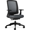 Lota Series Mesh Mid-Back Work Chair, Charcoal Fabric, Black Base