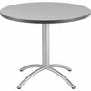 CafWorks Table, 36 dia x 30h, Gray/Silver