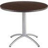 CafWorks Table, 36 dia x 30h, Walnut/Silver
