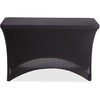 Stretch-Fabric Table Cover, Polyester and Spandex, Rectangular, 48" L x 24" W, Black