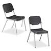 Rough N Ready Series Original Stackable Chair, Black/Silver, 4/Carton