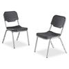Rough N Ready Series Original Stackable Chair, Charcoal/Silver, 4/Carton