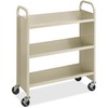 Steel Book Cart, Three-Shelf, 36w x 14-1/2d x 43-1/2h, Sand