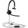 USB H570e Over-the-Head Wired Headset, Monaural, Black