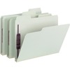 SuperTab Folders with SafeSHIELD Fasteners, 1/3 Cut, Letter, Gray/Green, 25/Box