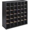 Wood Mail Sorter with Adjustable Dividers, Stackable, 36 Compartments, Black