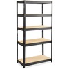 Boltless Steel/Particleboard Shelving, Five-Shelf, 36w x 18d x 72h, Black