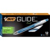 GLIDE Exact Ballpoint Pen, Retractable, Fine 0.7 mm, Blue Ink, Blue Barrel, Dozen