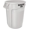 Round Brute Container, Plastic, 32 gal, White