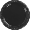 Round Plates, Heavyweight, Plastic, 9", Black, 125 Plates/Pack, 4 Packs/Carton