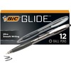 GLIDE Ballpoint Pen, Retractable, Medium 1 mm, Black Ink, Black Barrel, Dozen