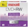 DVD+RW Discs, 4.7GB, 4x, w/Jewel Cases, Silver, 5/Pack