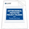 Antimicrobial Project Folders, Jacket, Letter, Polypropylene, Clear, 25/Box