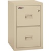 Turtle Two-Drawer File, 17 3/4w x 22 1/8d, UL Listed 350° for Fire, Parchment