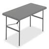 IndestrucTables Too 1200 Series Resin Folding Table, 48w x 24d x 29h, Charcoal