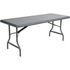 IndestrucTables Too 1200 Series Resin Folding Table, 72w x 30d x 29h, Charcoal