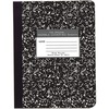 Composition Book, Wide Ruled, 9.75" x 7.5", White Paper, Black Marble Cover, 60 Pages