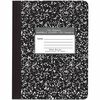 Composition Book, Wide Ruled, 9.75" x 7.5", White Paper, Black Marble Cover, 100 Pages