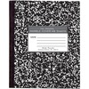 Composition Book, Wide Ruled, 7" x 8.5", White Paper, Black Marble Cover, 48 Pages