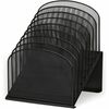 Mesh Desk Organizer, Eight Sections, Steel, 11 1/4 x 10 7/8 x 13 3/4, Black