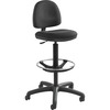 Precision Extended Height Swivel Stool w/Adjustable Footring, Black Fabric