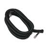 Coiled Phone Cord, Plug/Plug, 25 ft., Black