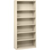 Metal Bookcase, Six-Shelf, 34-1/2w x 13-1/2h x 78h, Putty