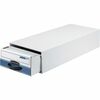 Stor/Drawer Steel Plus, Check, 9.25 in W x 23.25 in D x 4.38 in H, Medium Duty, Stackable, White/Blue, 12/Carton