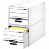 Stor/Drawer, Legal, Light Duty, Stackable, Corrugated Paper, White/Blue, 6/Carton