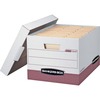 R-Kive File Storage Box, Letter/Legal, Lift-off Closure, Heavy Duty, White/Red, 12/Carton