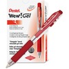 WOW! Retractable Gel Pen, .7mm, Translucent Barrel, Red Ink, Dozen