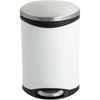 Ellipse Hands Free Step-On Receptacle, 3 Gallon Capacity, White