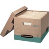 Recycled R-Kive File Storage Box, Letter/Legal, 800 lb, Lift-off Closure, Heavy Duty, Kraft/Green, 12/Carton