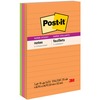 Super Sticky Notes, Energy Boost Collection, 4" x 6", 90-Sheet, Ruled, 3/PK