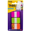 Tabs, Durable Tabs, Semi-transparent Tabs, 1"x 1-1/2", Pink/Green/Orange, 66/PK