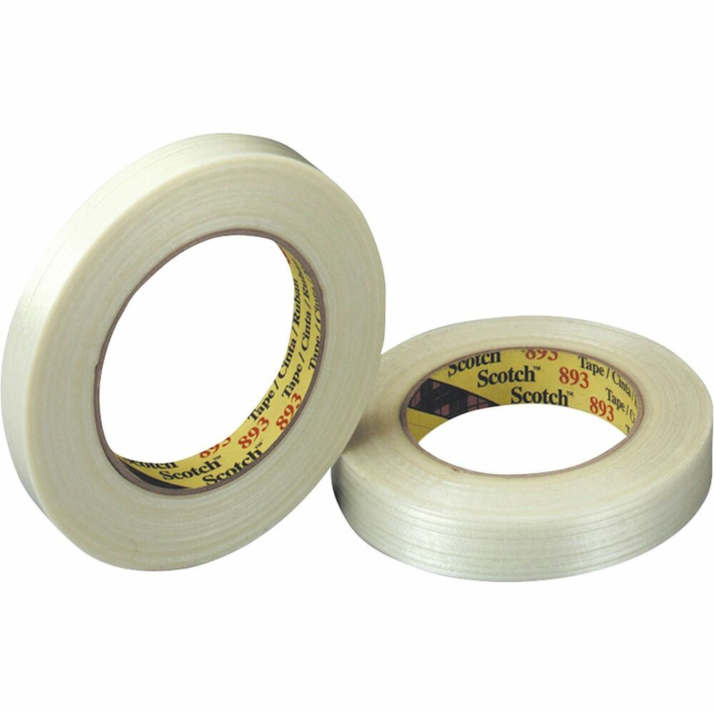 MMM8931 - High-performance packaging tape combines a strong polypropylene backing reinforced with continuous glass yarn filaments and a synthetic rubber resin adhesive. This aggressive adhesive is specifically formulated to provide an excellent balance of initial adhesion and long-term holding power to most fiberboard surfaces, including recycled and printed fiberboard surfaces. Tape is ideal choice for heavy-duty sealing, shipping and splicing. It provides very good holding power under a wide range of conditions. Tough, clear film backing is abrasion-resistant and moisture-resistant, provides good aging and protects the filaments and adhesive to help your boxes remain closed for long period of time. The backing, filaments and adhesive combine to provide high tensile and shear strength and provide an extra layer of security against tampering and product theft. More from the Manufacturer