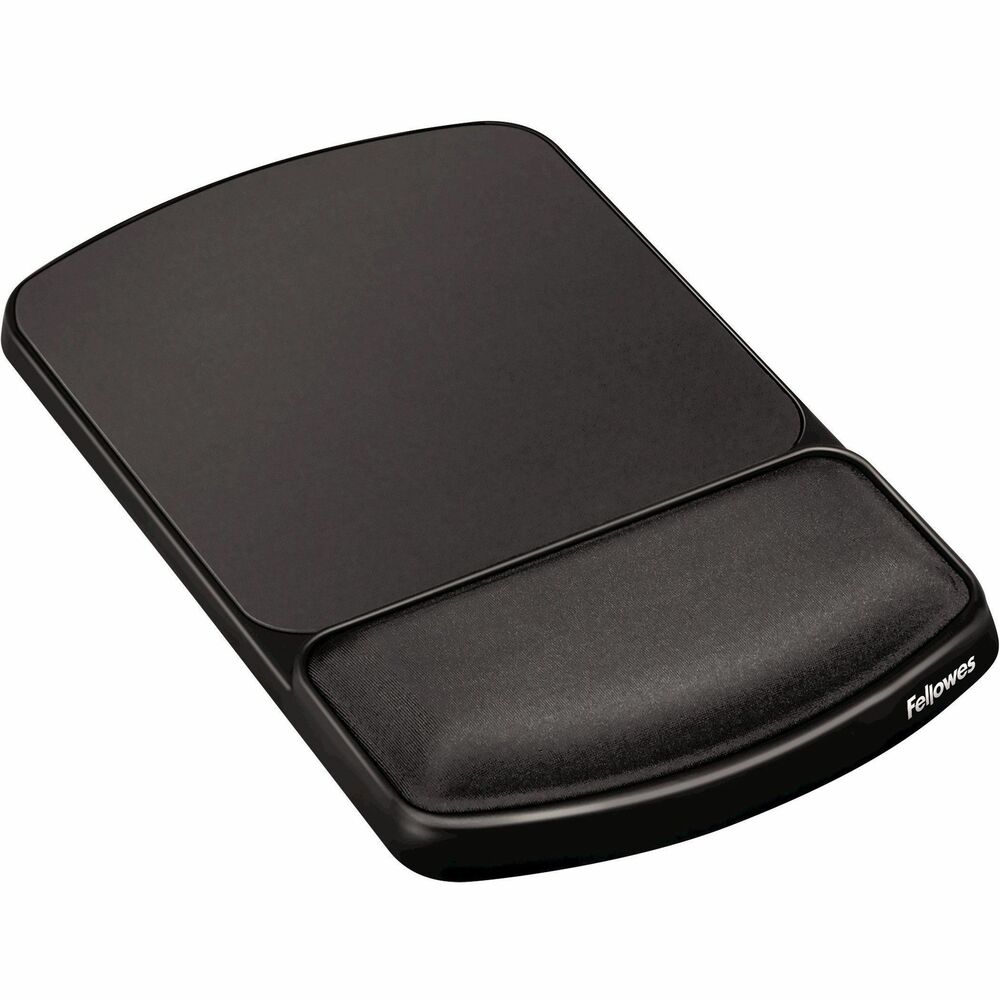 FEL91741 - Wrist rest/mouse pad is ergonomically designed to conform to your wrist, providing firm, soothing support while redistributing pressure points for exceptional comfort. Mouse pad is optical mouse-friendly for superior tracking control. Durable covering withstands daily wear and tear. Nonskid base holds wrist rest firmly in place.
