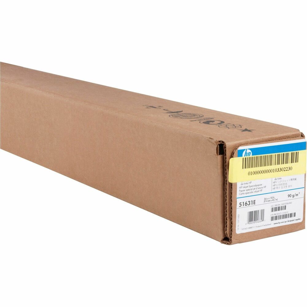 HEW51631E - Special Inkjet Paper offers bright-white and ultra-vivid color for presentation-quality images. Paper dries fast and is water-resistant and smudge-resistant. 24 lb. paper is designed to work with HP Designjet 600, 650c and 650c/ps printers to produce high-resolution presentation graphics and long-lasting, crisp, black-and-color line drawings.