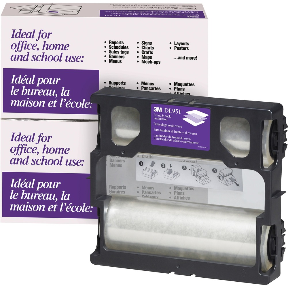 MMMDL951 - Refill cartridge is designed for use with 3M Heat-Free Laminating System LS950. Laminate items up to 8-1/2" wide and as long as 100'. The 5.6 mil refill features a glossy finish and can be used to protect many items. It is perfect for documents, schedules, presentations, phone lists, certificates, signs, awards, calendars, children's artwork and more. More from the Manufacturer