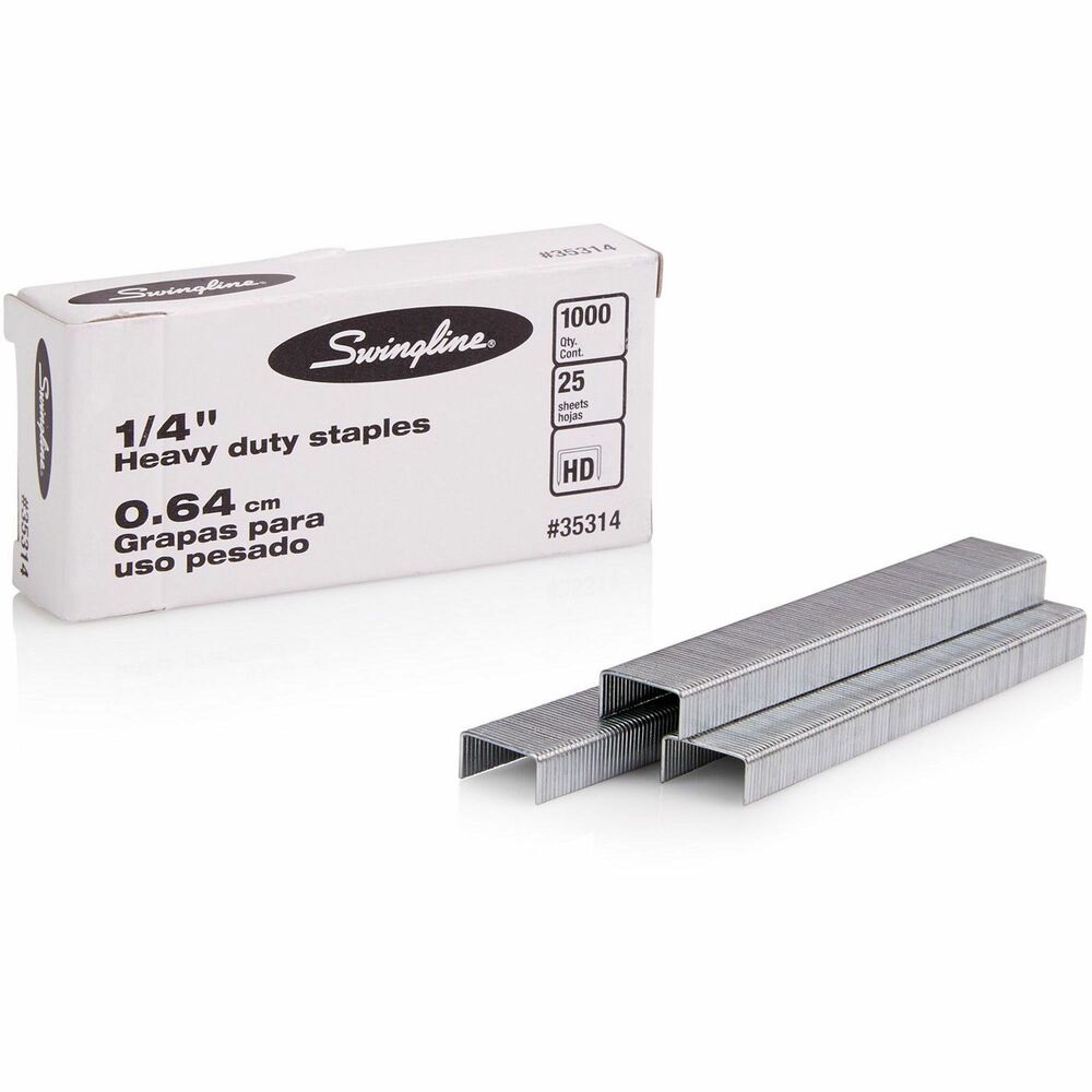 SWI35314 - Use premium, heavy-duty staples in premium heavy-duty staplers. Precision chisel point delivers better piercing ability and less jamming. Crown width is 1/4". Leg length is 1/4". Each strip of SF13 chisel point staples includes 100 staples.