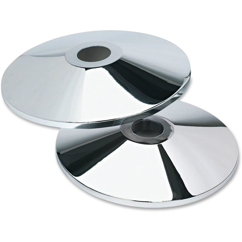 TCO11501 - Weighted, polished chrome bases stay in place to hold sleek, polished chrome posts (TCO11500) with adjustable, nylon web tape to provide stylish, portable traffic guides. They are ideal for users needing frequent adjustment of post locations indoors and outdoors. Tape extends from post head up to 10' and retracts slowly and safely as needed. Each Adjusta-tape post can receive tape from up to three other posts. Heavy-duty shell is mirror-polished. Posts and tape are sold separately.