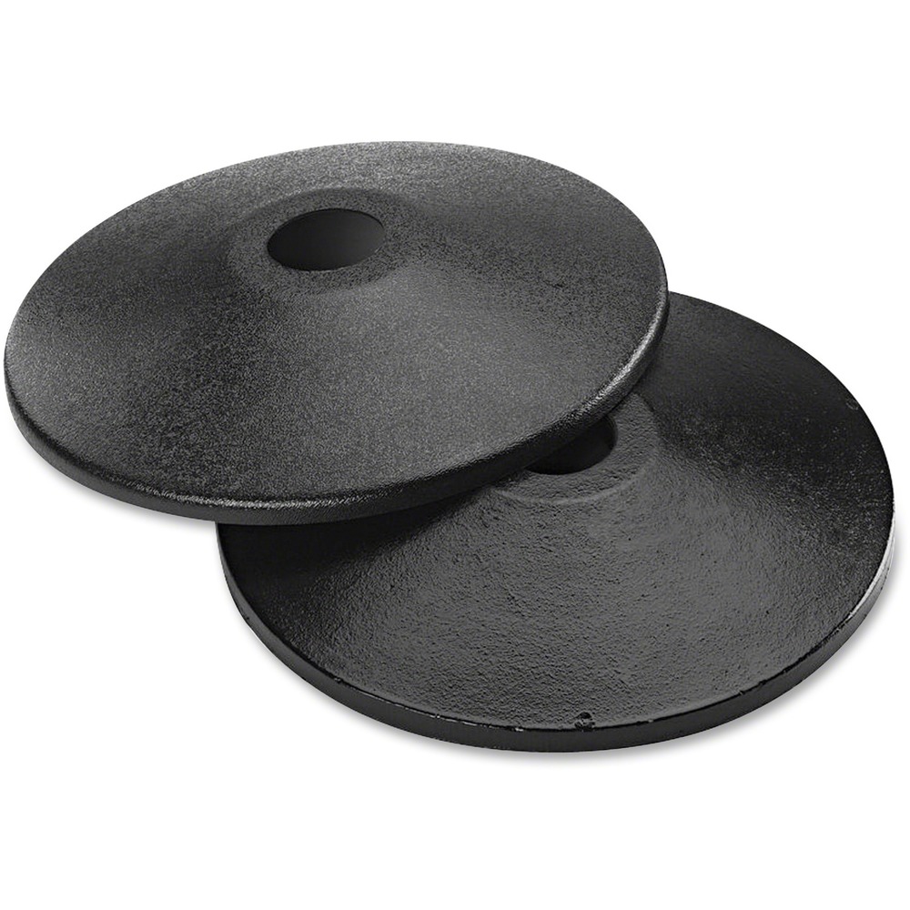 TCO11711 - Weighted, cast iron bases stay in place to hold sleek, black posts (TCO11611) with adjustable, nylon web tape (not included) to provide stylish, portable traffic guides. They are ideal for users needing frequent adjustment of post locations indoors and outdoors. Tape extends from post head up to 10' and retracts slowly and safely as needed. Each Adjusta-tape post can receive tape from up to three other posts. Heavy-duty base shell is powder-coated. Posts and tape are sold separately.