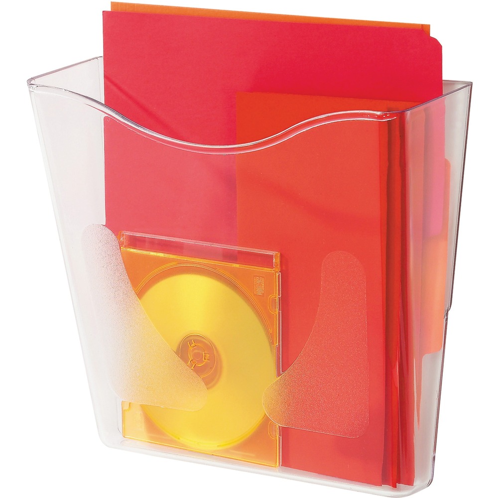 DEF63001 - Wall pocket holds letter-size files and features sleek European styling. Unique linking mechanism allows additional pockets to be added, creating an individual filing system. Recyclable wall pocket includes mounting hardware.